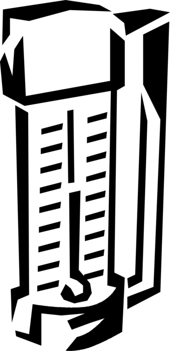 Vector Illustration of Thermometer for Measuring Air Temperature Gradient