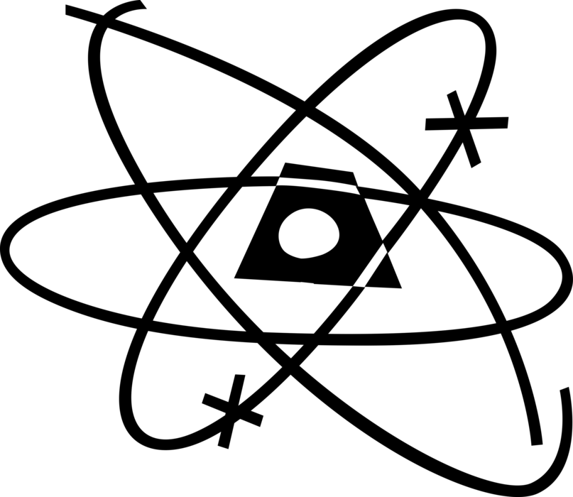 Vector Illustration of Energy Atoms Circling Nucleus Symbol