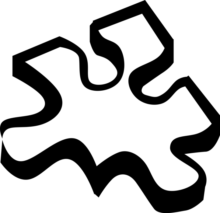 Vector Illustration of Jigsaw Puzzle Piece Tests Ingenuity or Knowledge