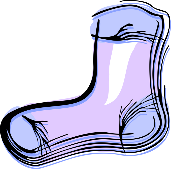 Vector Illustration of Sock Clothing Apparel Item Worn on Feet