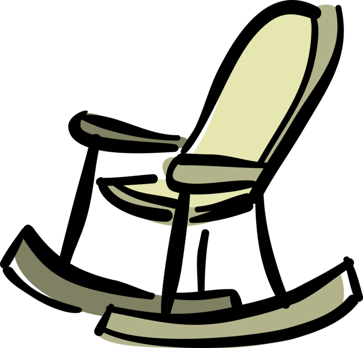 Vector Illustration of Gentle Motion Rocking Chair or Rocker Furniture
