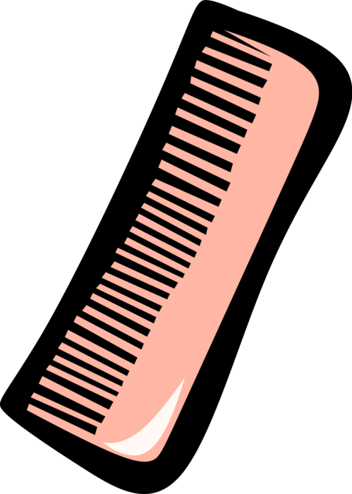 Vector Illustration of Personal Grooming Comb for Styling and Managing Hair