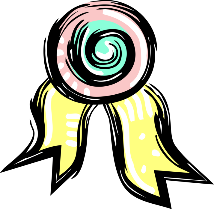 Vector Illustration of First Place Ribbon Award for Achievement in Athletic or Competitive Excellence 