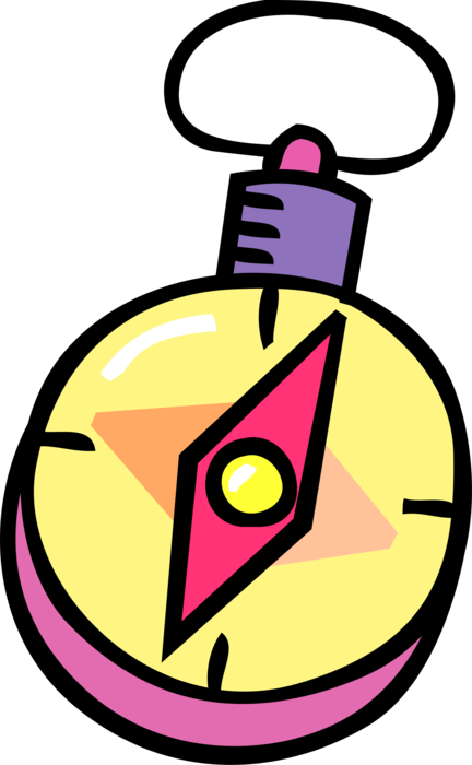 Vector Illustration of Magnetic Compass for Navigation and Finding Direction Points to "Magnetic North"