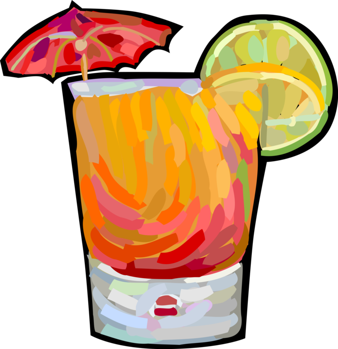 Vector Illustration of Alcohol Beverage Drink Cocktail