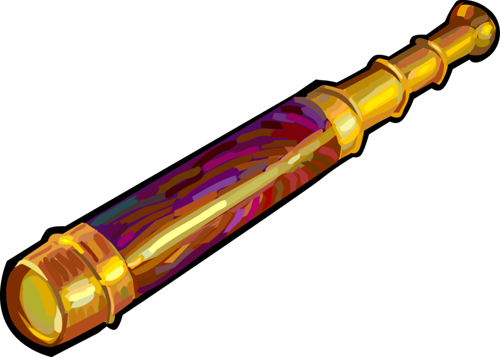Vector Illustration of Optical Telescope Observes the Known Universe