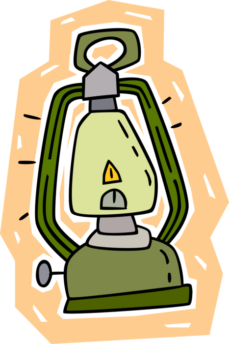 Vector Illustration of Portable Camping Lantern or Lamp Lighting Device