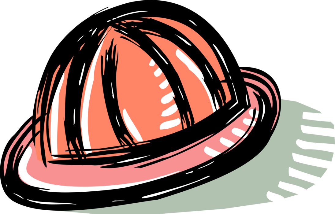 Vector Illustration of Construction Safety Hard Hat Headgear