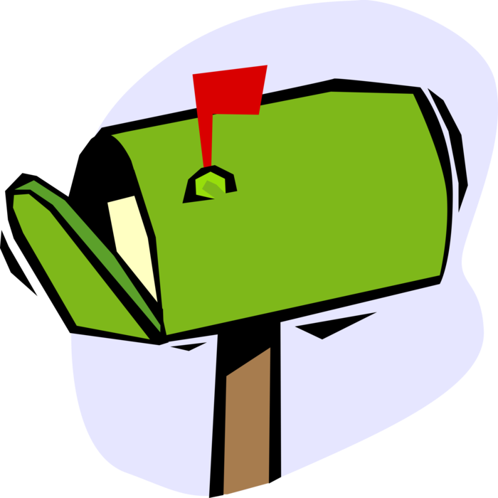 Vector Illustration of Letter Box or Mailbox Receptacle for Incoming Mail