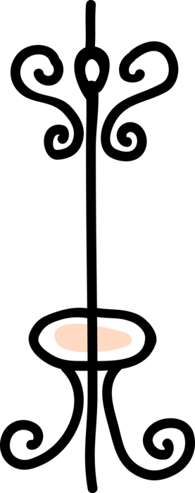 Vector Illustration of Coat and Hat Rack and Clothes Hanger