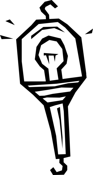 Vector Illustration of Trouble Light, Drop Light or Inspection Lamp Provides Illumination Source