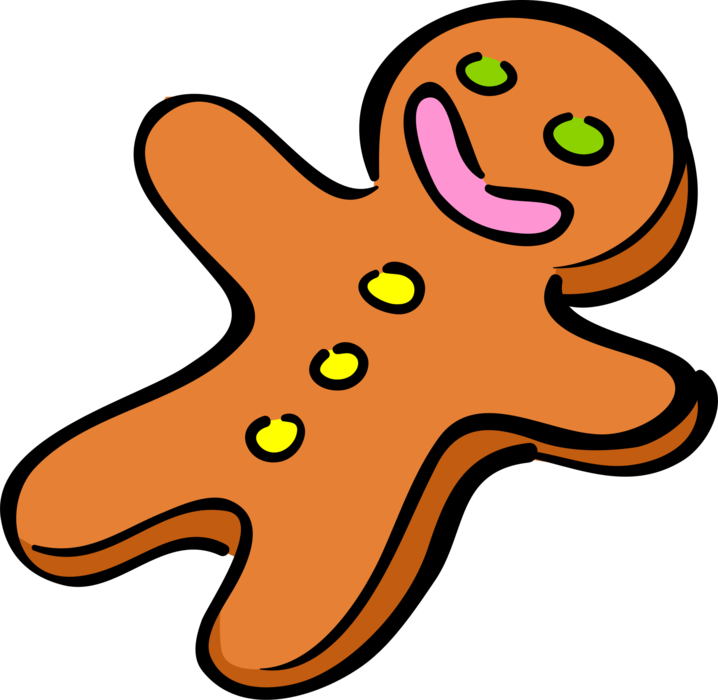 Vector Illustration of Holiday Season Christmas Baking Gingerbread Man Cookie