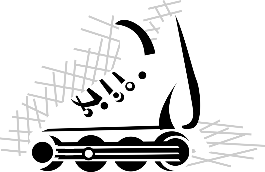 Vector Illustration of Rollerblading Inline Rollerblade Skate