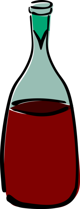 Vector Illustration of Alcohol Beverage Wine Bottle