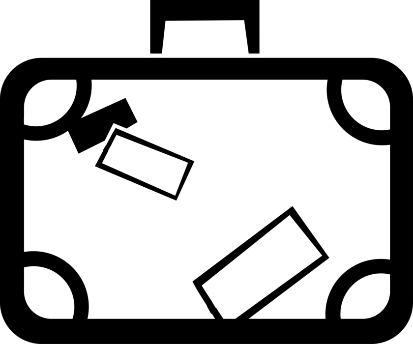 Vector Illustration of Traveler's Baggage or Luggage Suitcase