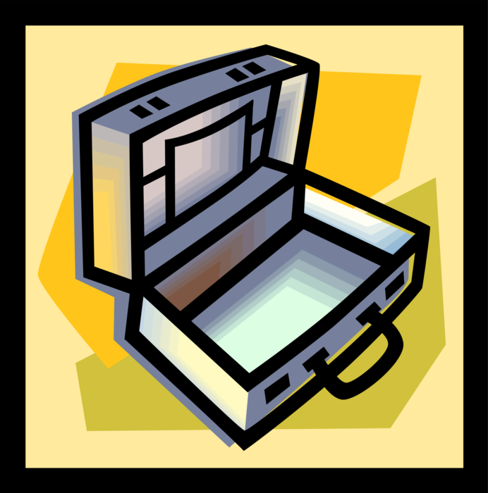 Vector Illustration of Briefcase or Attaché Portfolio Case Carries Documents