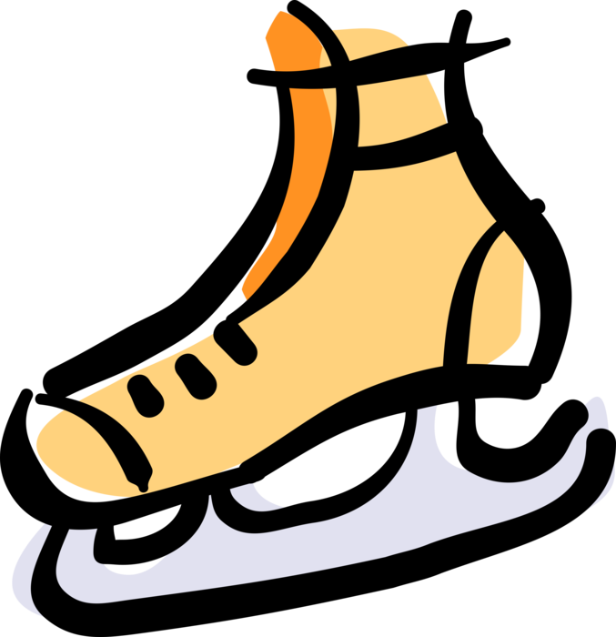 Vector Illustration of Winter Sports Ice Skating Skate