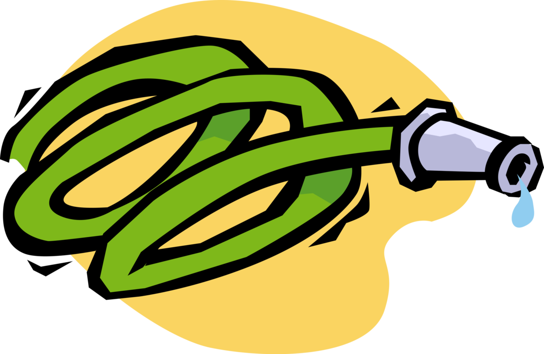 Vector Illustration of Garden Hose for Watering Plants and Flowers