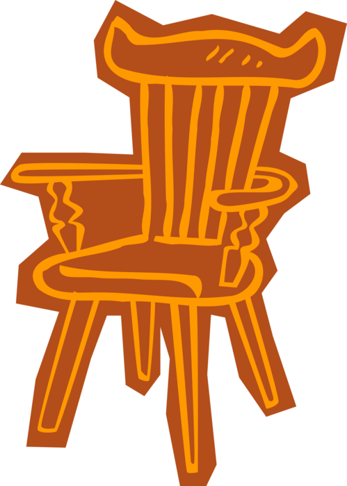 Vector Illustration of Kitchen Chair Furniture with Four Legs used to Seat Single Person