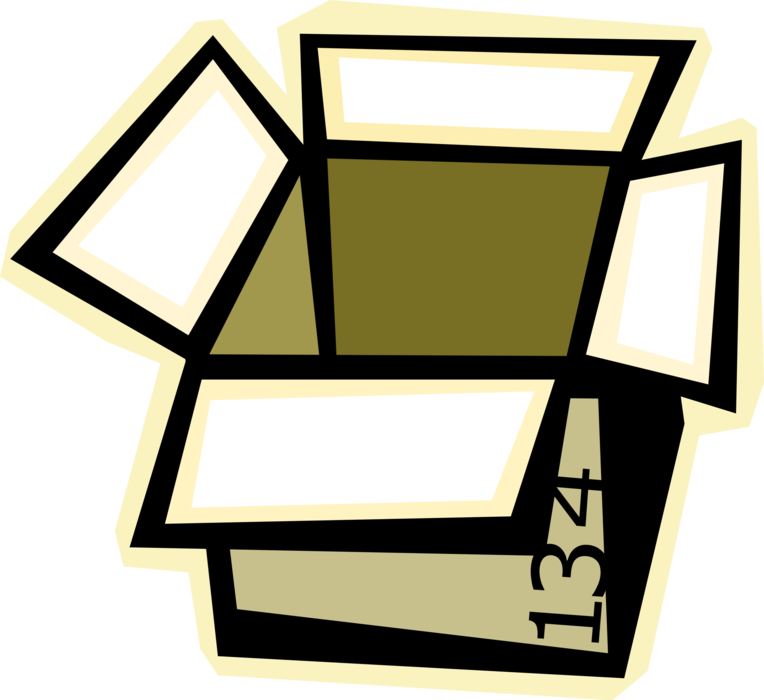 Vector Illustration of Shipping Carton or Cardboard Box