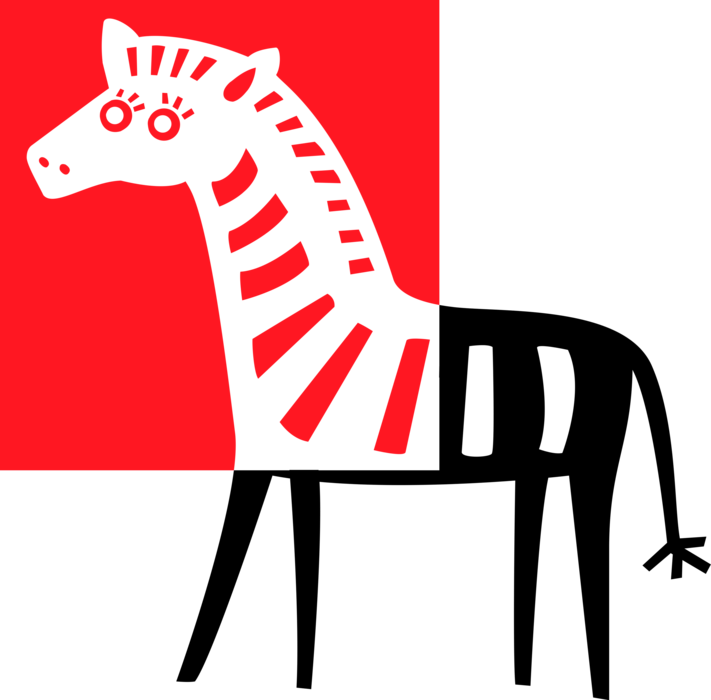 Vector Illustration of African Zebra Horse