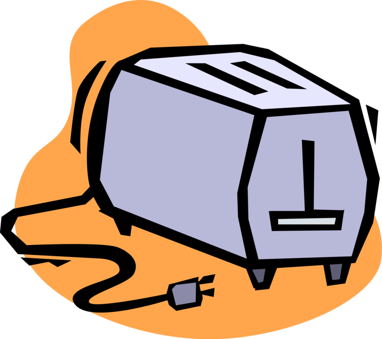 Vector Illustration of Small Electric Kitchen Appliance Toaster or Toast Maker 