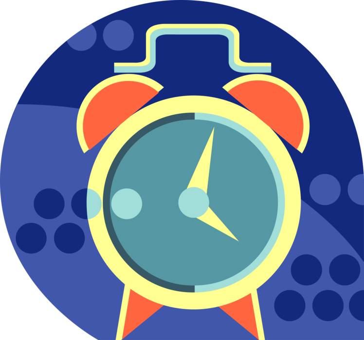 Vector Illustration of Alarm Clock Ringing Its Morning Wake-Up Call