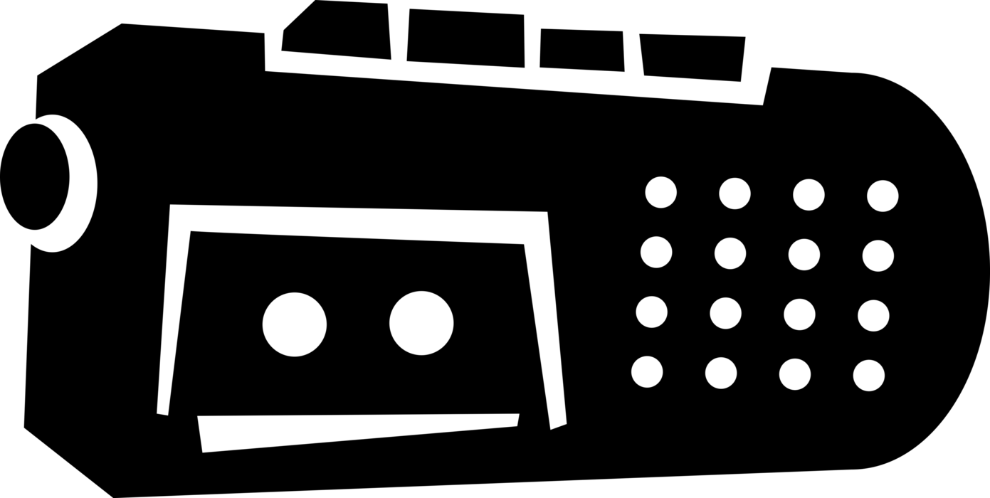 Vector Illustration of Analog Audio Cassette Tape Recorder