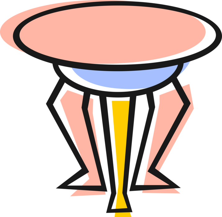 Vector Illustration of Household Living Room Furniture End Table