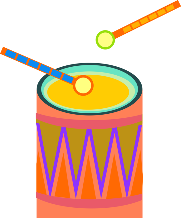 Vector Illustration of Drum Set or Drum Kit Percussion Instrument