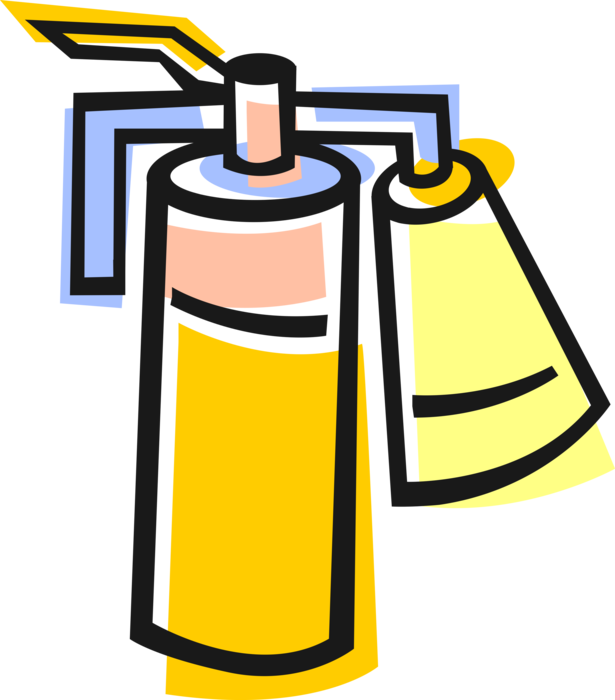 Vector Illustration of Handheld Cylindrical Fire Extinguisher used to Extinguish or Control Small Fires