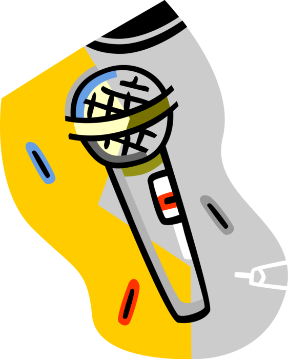 Vector Illustration of Acoustic-to-Electric Transducer Microphone or Mic