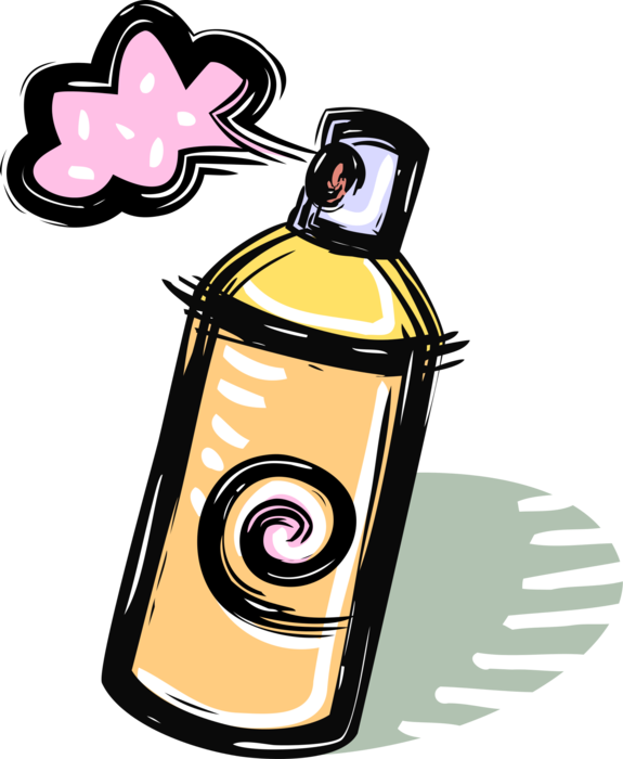 Vector Illustration of Aerosol Spray Dispenser with Propellant Under Pressure