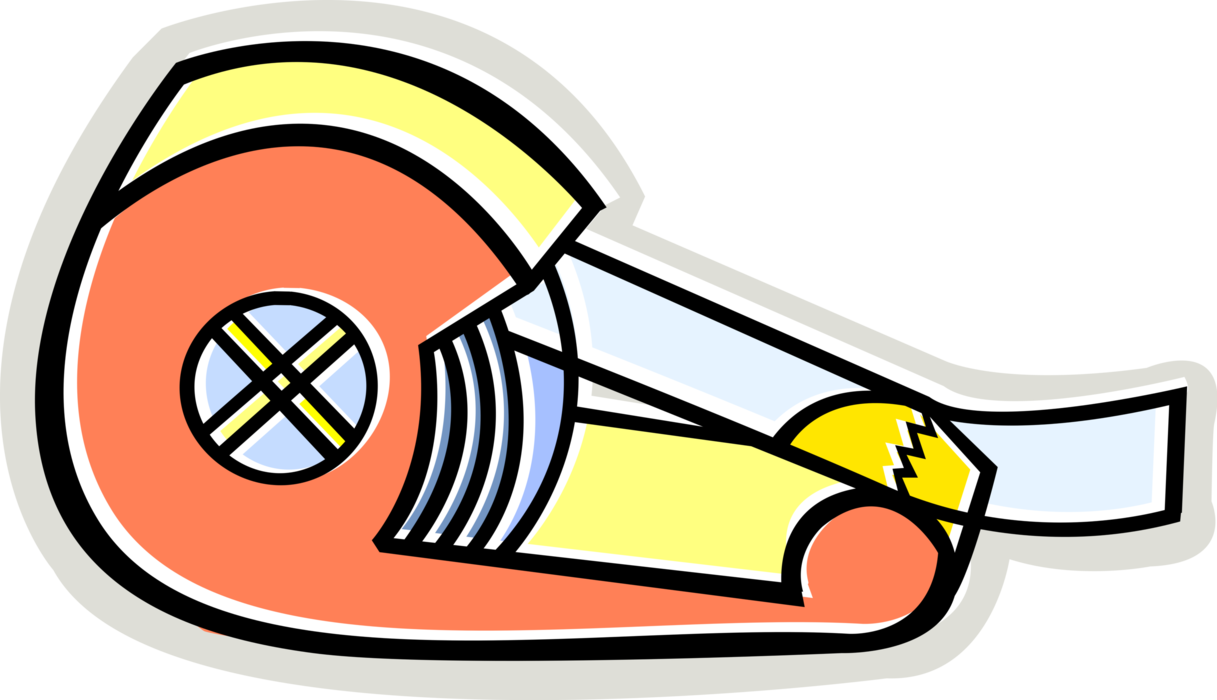 Vector Illustration of Pressure-Sensitive Adhesive Tape Dispenser