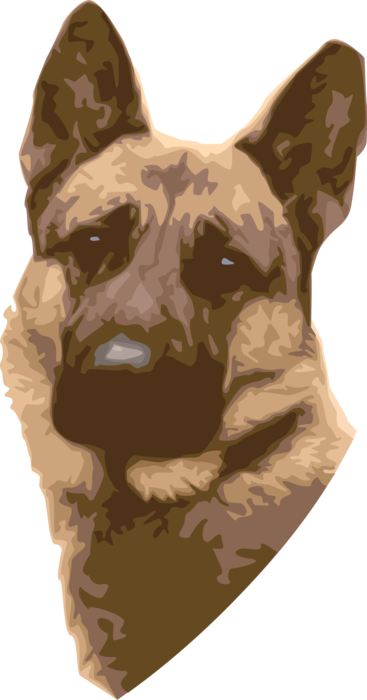 Vector Illustration of German Shepherd Dog Head