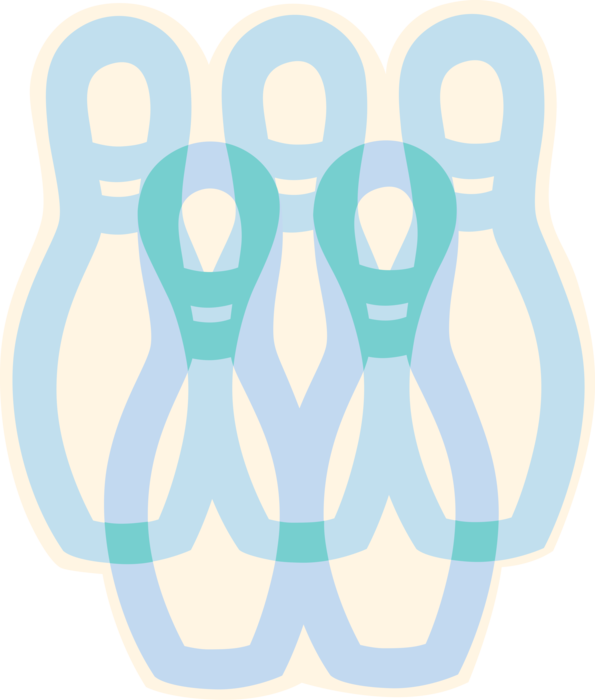 Vector Illustration of Five-Pin Bowling Pins