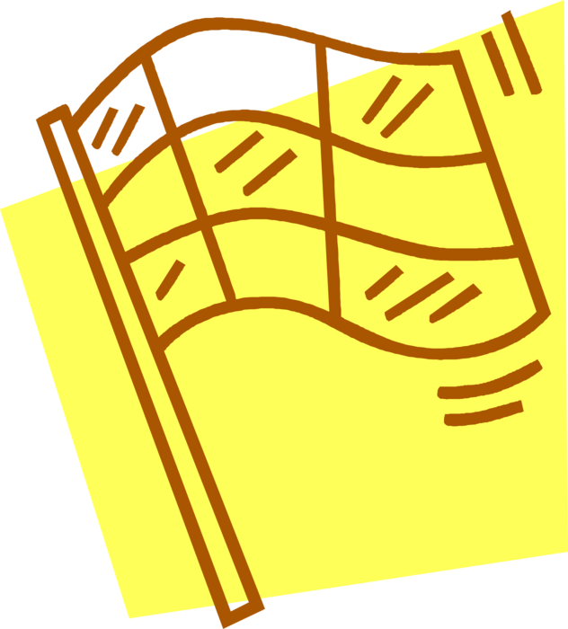 Vector Illustration of Checkered or Chequered Flag used on Race Circuit at Start and Finish