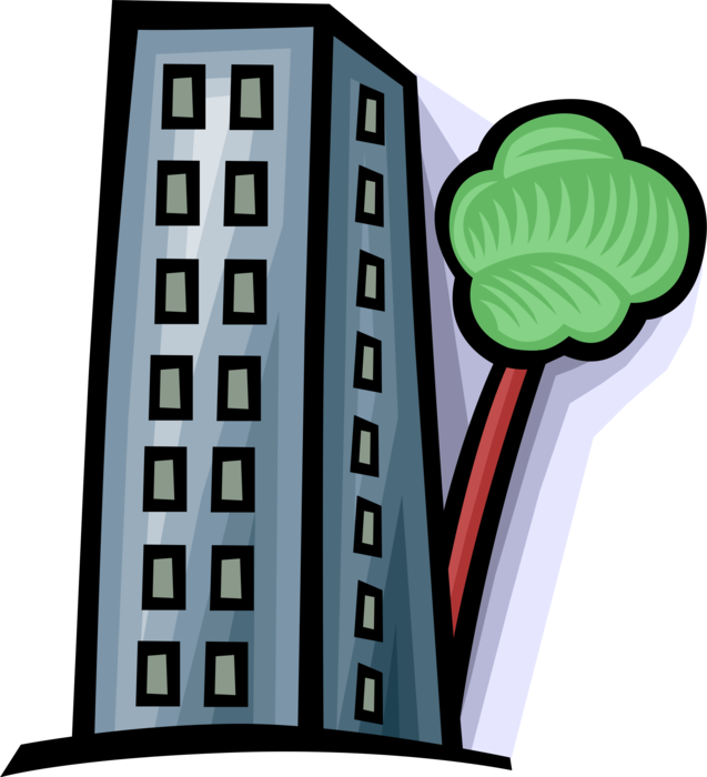 Vector Illustration of Urban Growth Crowding Out Natural Environment Tree