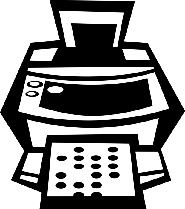 Vector Illustration of Fax Facsimile Telephonic Transmission Device