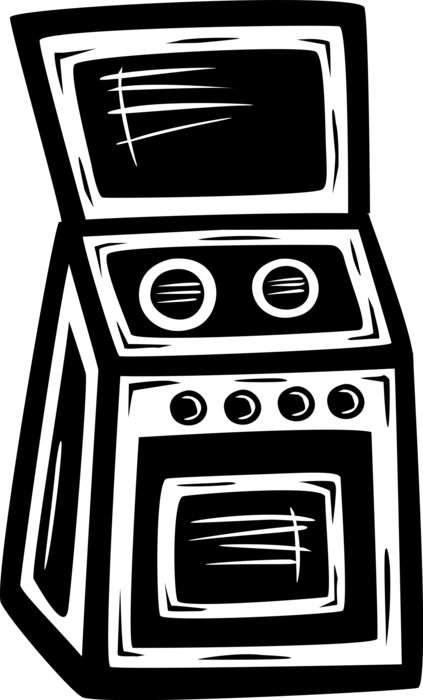 Vector Illustration of Kitchen Appliance Electric Stove, Range or Oven