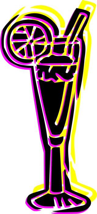 Vector Illustration of Mixed Drink Alcohol Beverage Cocktail
