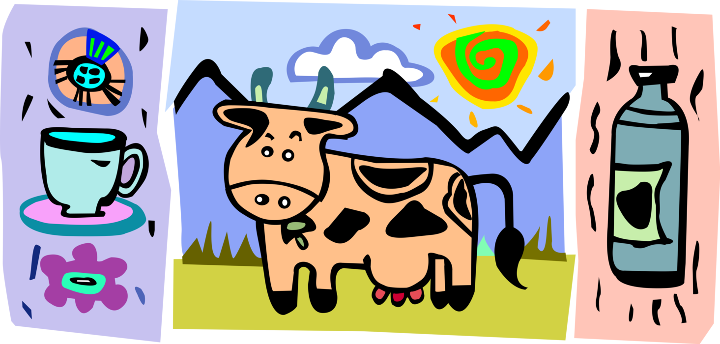 Vector Illustration of Farm Agriculture Livestock Animal Dairy Cow Vector Illustration of Farm Agriculture Livestock Animal Dairy Cow