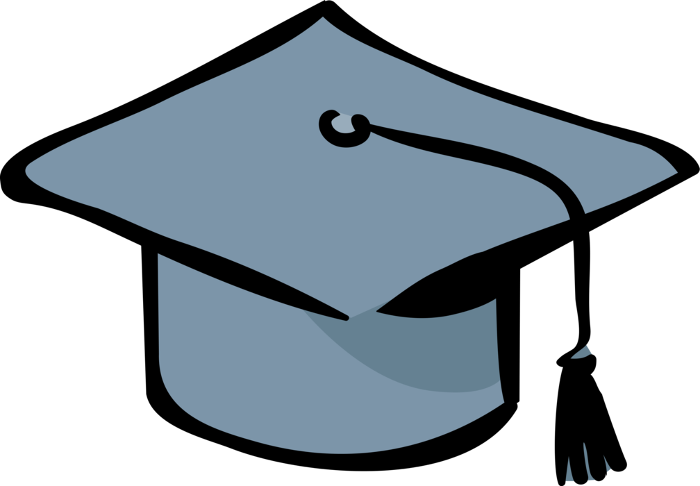 Vector Illustration of School Graduation Graduate's Mortarboard Cap or Hat