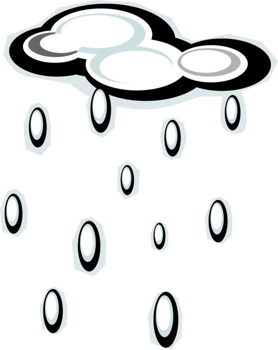 Vector Illustration of Weather Forecast Rain Clouds