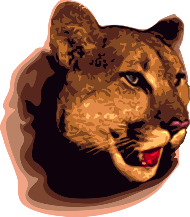 Vector Illustration of Mountain Lion Cougar Animal