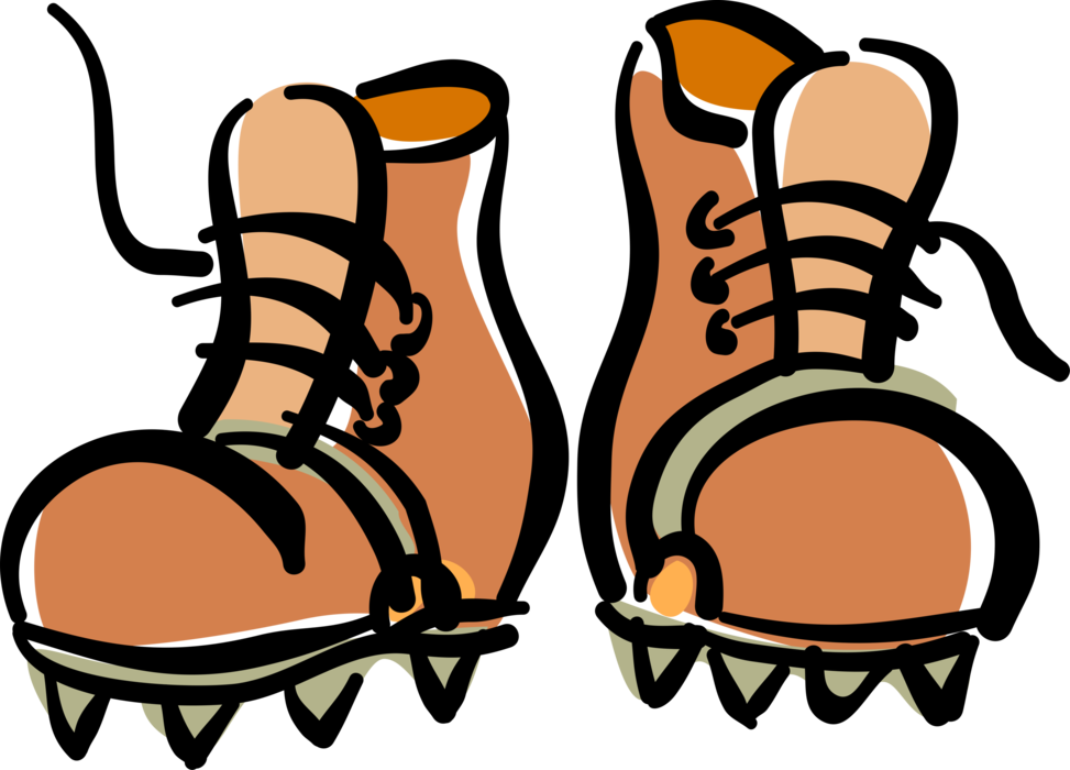 Vector Illustration of Hiker's Hiking Boot Footwear