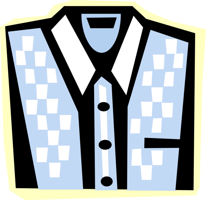 Vector Illustration of Clothing Garment Dress Shirt with Collar