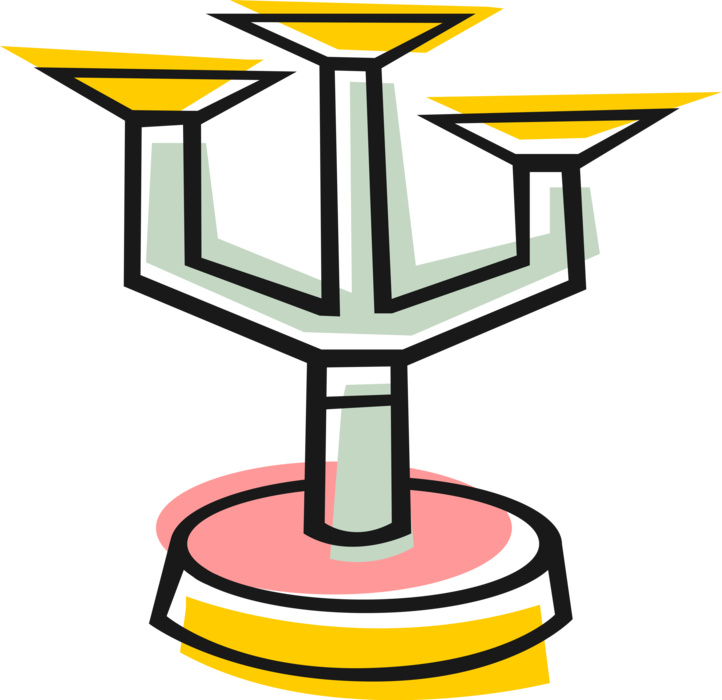 Vector Illustration of Candlestick Candelabra Candle Holder with Multiple Arms