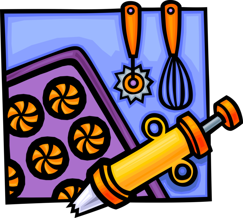Vector Illustration of Baking and Cake Decoration Tools