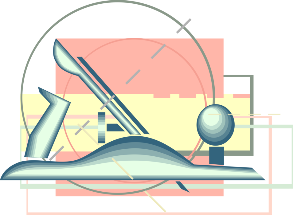 Vector Illustration of Hand Wood Planer Tool